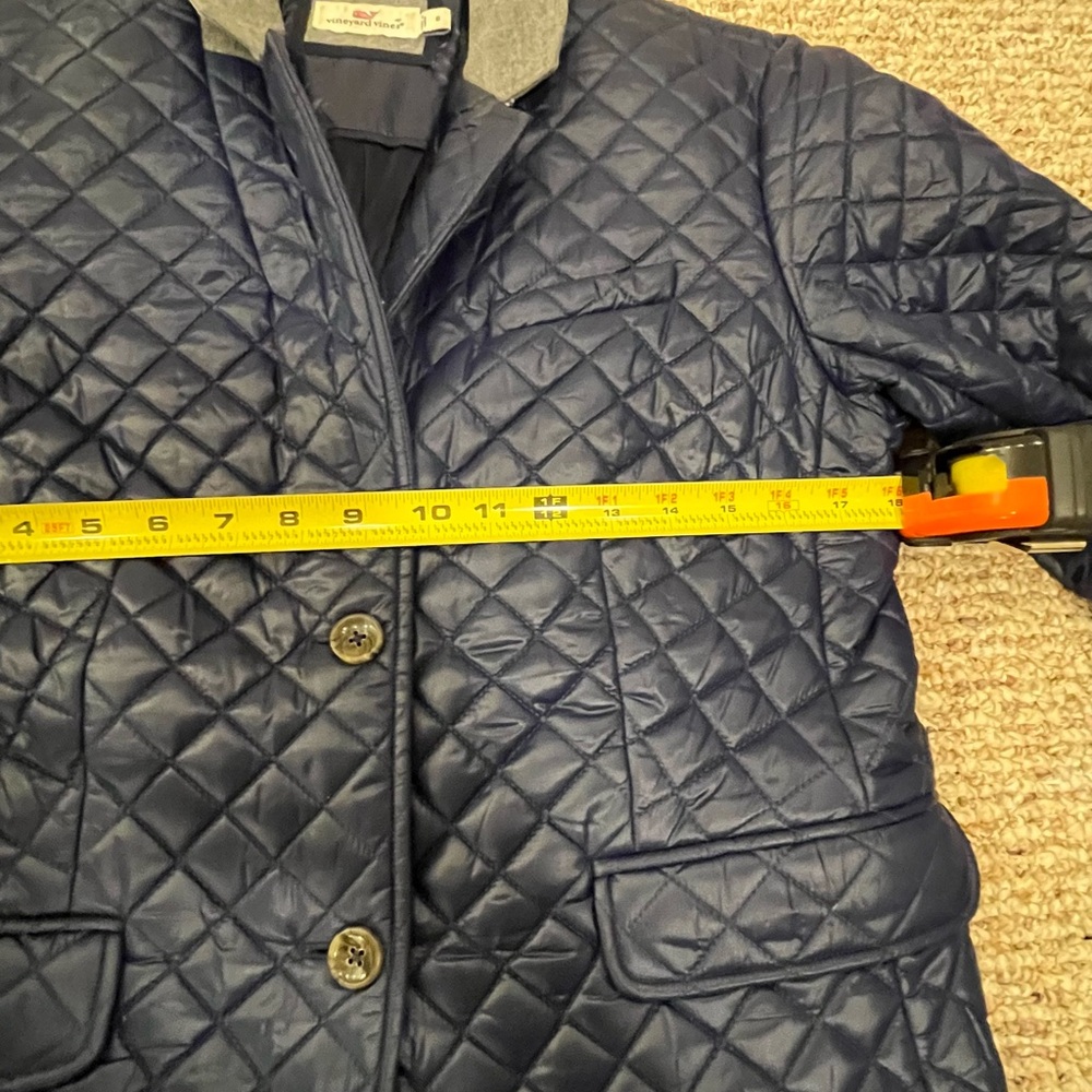 Vineyard Vines Quilted Blazer Jacket – Navy Blue, Size 8 - Picture 6 of 8